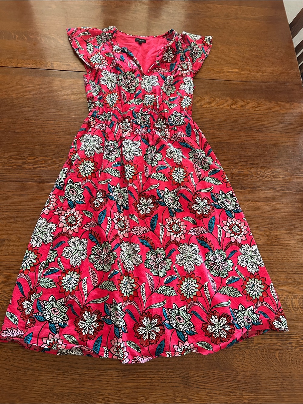 Talbots Pink Floral Midi Dress